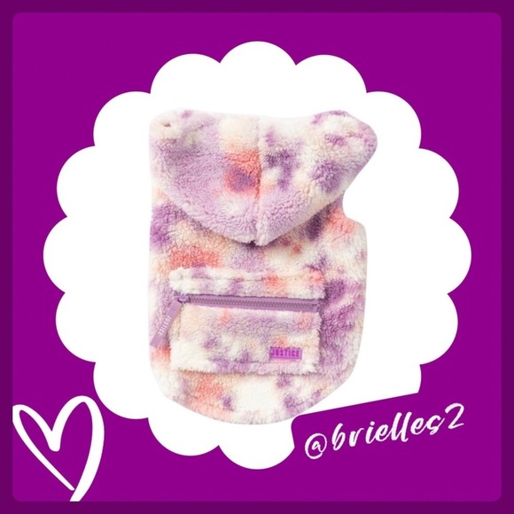 🐶 3 Sizes Available 🐶 NWT Justice Pet Polyester Sherpa Tie-Dye Dog Hoodie, 1 - Picture 3 of 13